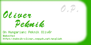oliver peknik business card
