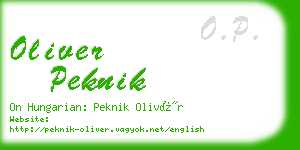 oliver peknik business card